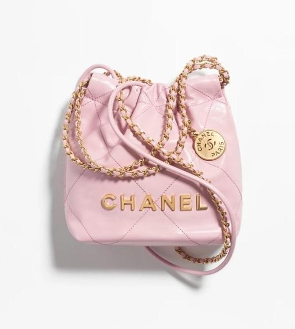 샤* 22 MINI HANDBAG 22 미니핸드백 유광 카프스킨 라이트 핑크 AS3980 B08037 NY558 풀박스