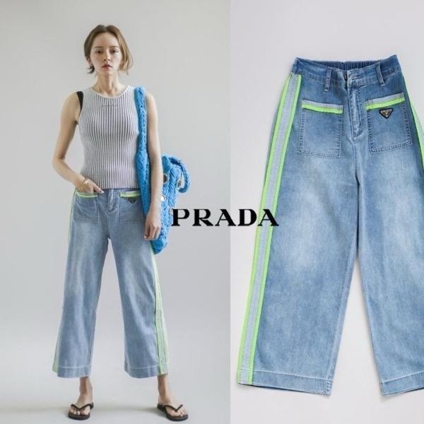 프** 네온 포인트 스트레치 데님 팬츠