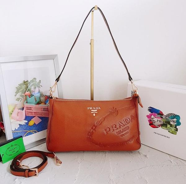 프** 고급 유진 불박크로스백 브라운