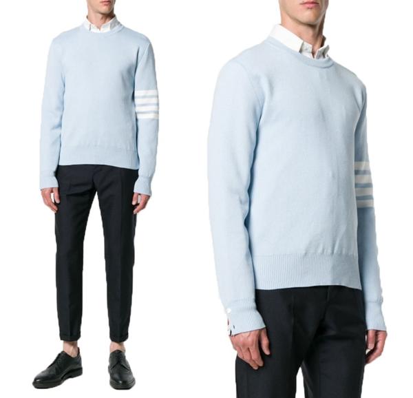 톰* 메리노 크루넥 스웨터(라이트블루)