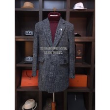 톰* 리미티드 브라운 라벨 texture 시그니쳐 다크글렌 가즉패치 뉴 하프 코트