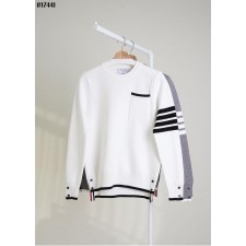 톰* 밀라노 스티치 코튼 티핑 4바 크루넥 니트 풀오버