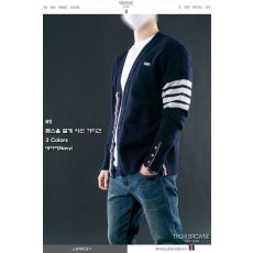 톰* 램스울 절개 사선 가디건