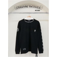 크* 남성 대거 크로스 레터링 긴팔 티셔츠