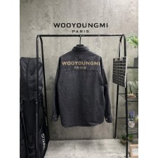 우** 백로고 데님셔츠