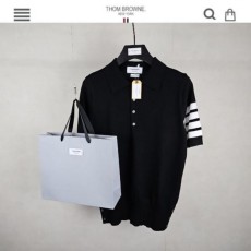 톰* 사선완장 카라 반팔니트 신상 네이비