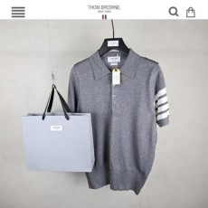톰* 사선완장 카라 반팔니트 신상 그레이