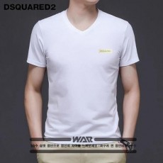 디**** 형광패치 로고 v넥 티셔츠