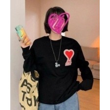 아* 빅하트 로고 패치 쭈리 맨투맨수입풀 (남녀공용)