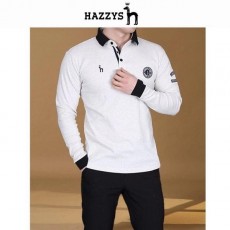 헤** 패치 카라 긴팔 티셔츠