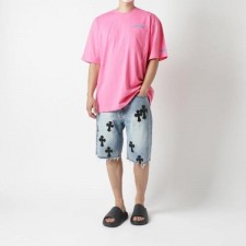 크* 핑크스크롤 반팔티