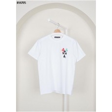 크* 남성 멀티 컬러 십자 페인팅 그래픽 티셔츠
