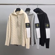 스* 하이넥 케이블 니트 집업