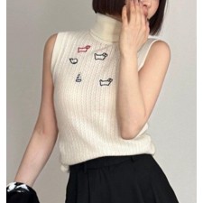 톰* 민소매 폴로 짜임 니트 (9965)