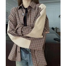 아** 스튜디오 체크 버튼업 셔츠  수입
