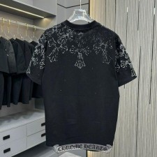 크* 넥 빈티지 십자가 패턴 티셔츠