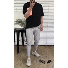 나** X 스** 린넨 워시드 플리스 밴딩팬츠