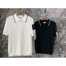 스* 라인반집업 반팔 카라 니트