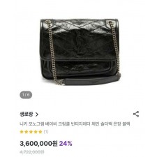 생** 니키 베이비 체인 빈티지 레더 숄더백 6331580EN041000