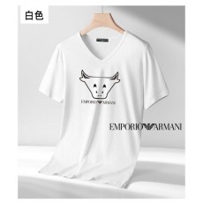 알** 홀로그램 카우 로고 v넥티셔츠
