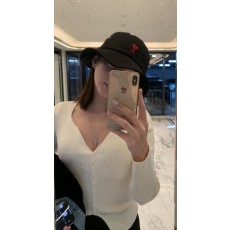 아* 하트자수 버킷햇