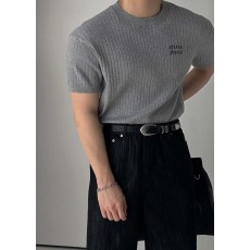 미*** 슬로이 골지 라운드 니트 반팔