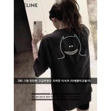 셀** 악마 백 로고 티셔츠