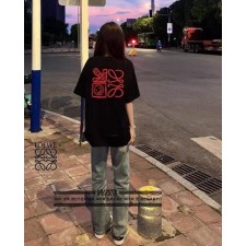로** 낙서 디자인 반팔 티셔츠
