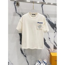 루* 다미에 포켓자수 티셔츠