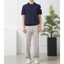 감마블루 버튼카라 니트반팔
