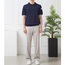 감마블루 버튼카라 니트반팔