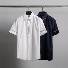 톰* 카라라인 소매삼선 반팔 셔츠