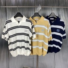 미*** 포인트 카라 니트 반팔