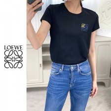 로** 배색자수 반팔티