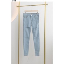 톰* 라이트 여성 절개 데님 팬츠