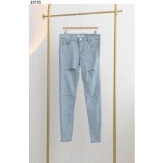 톰* 라이트 여성 절개 데님 팬츠