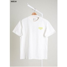 디* 자수 로고 화이트 코튼 저지 티셔츠