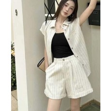 미*** 수입 린넨 스프라이프 셔츠  반바지 SET