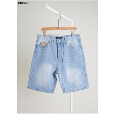 루* LV 포켓 자수 로고 하프 데님 팬츠