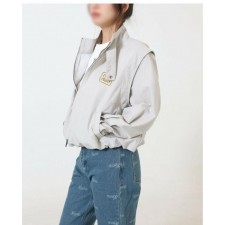 미*** 수입 로고 골드패치 팔 분리형 숏 자켓