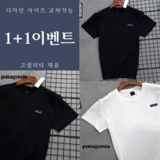 파**** 로고패치 라운드 반팔 티셔츠