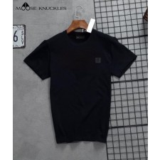 무*** 블랙패치 로고 라운드 반팔 티셔츠