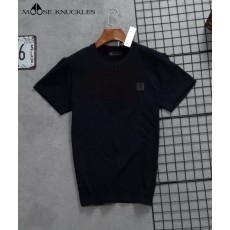 무*** 블랙패치 로고 라운드 반팔 티셔츠