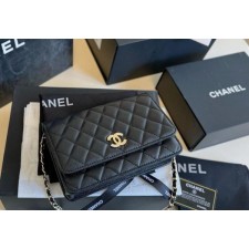 샤* 시즌 캐비어 퀼팅 WOC 체인백 샴페인골드