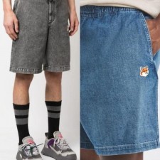 메* 키츠네 폭스헤드 데님 하프 팬츠