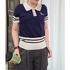 톰* 끝배색 카라 반팔 니트 (2570)