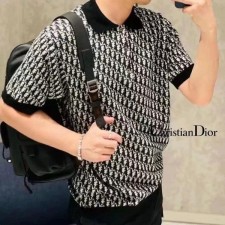 디* 오블리크 카라 울 반팔 니트