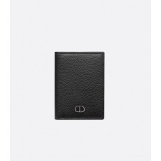 디* 고급 CD Icon 버티컬 2단 카드 지갑 블랙 그레인 송아지 가죽