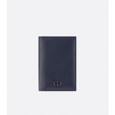디* 고급 CD Icon 버티컬 2단 카드 지갑 네이비 블루 그레인 송아지 가죽