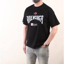 발**** 로고 핸드프린팅 수입 최고급 반팔라운드